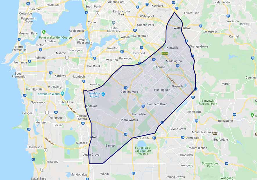Canning vale region map